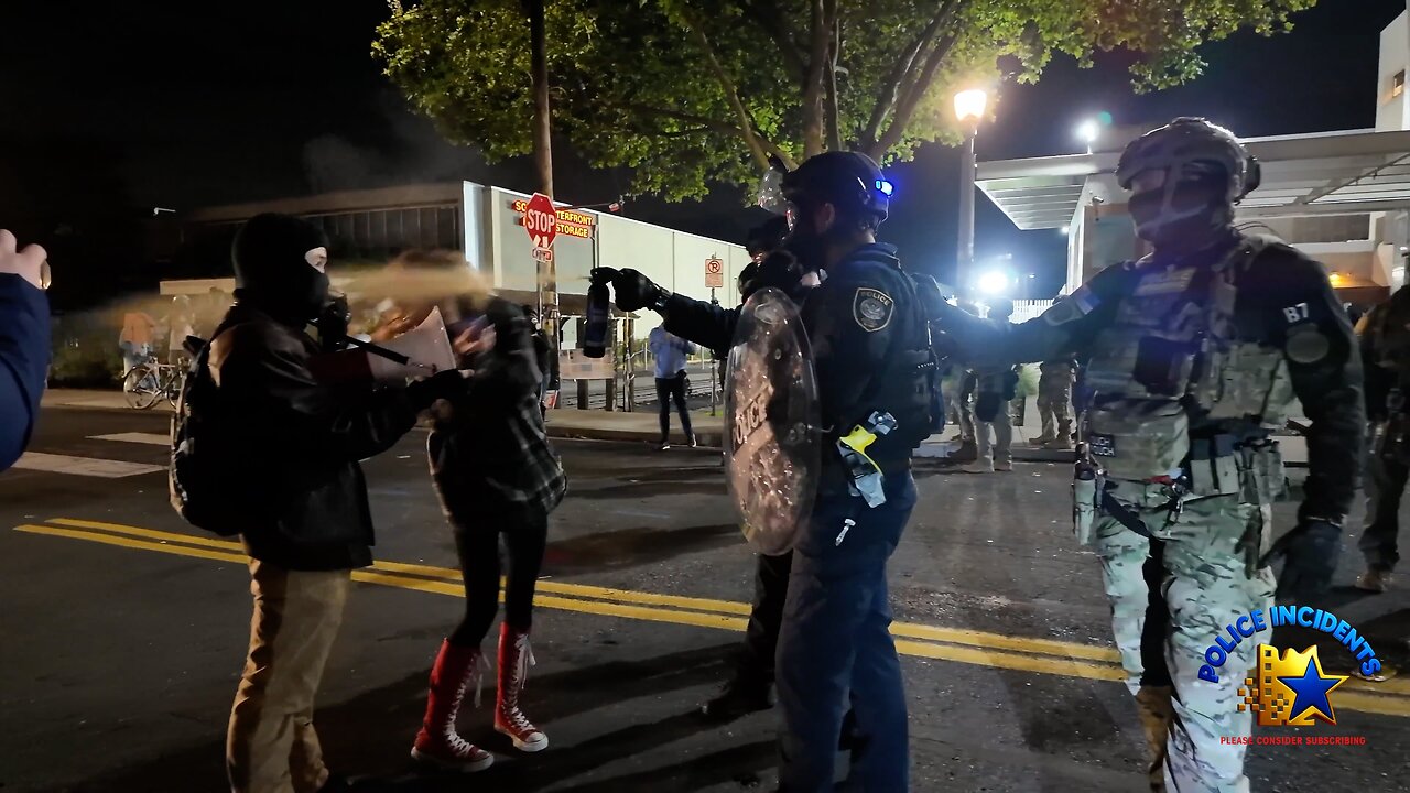 Female Protester Maced in Face at Portland ICE Demonstration