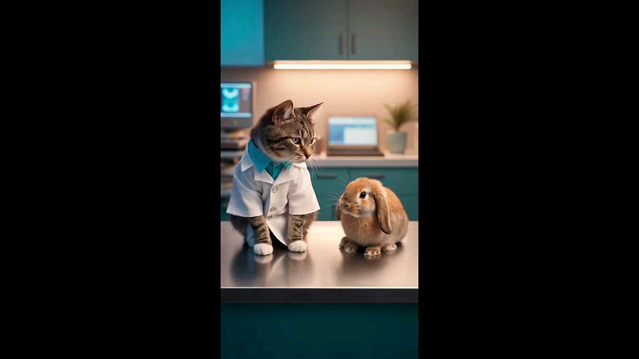 doctor cat and rabbit