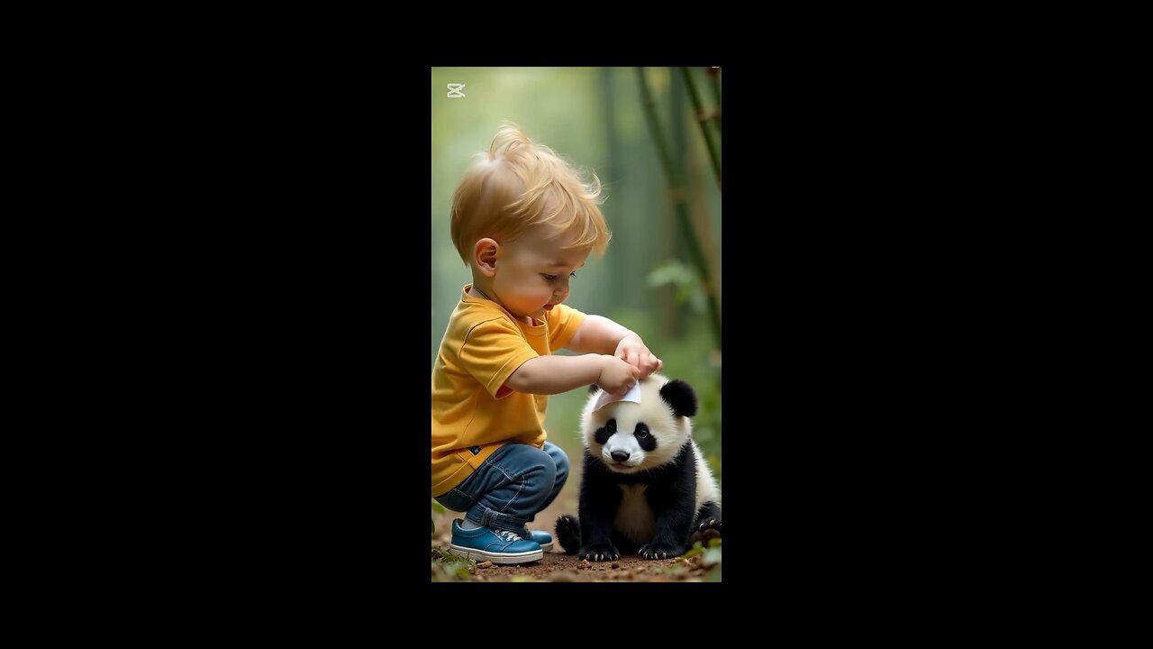 "Adventurous Baby Rescues Panda in a Bamboo Forest | Fun & Cute Clip!"