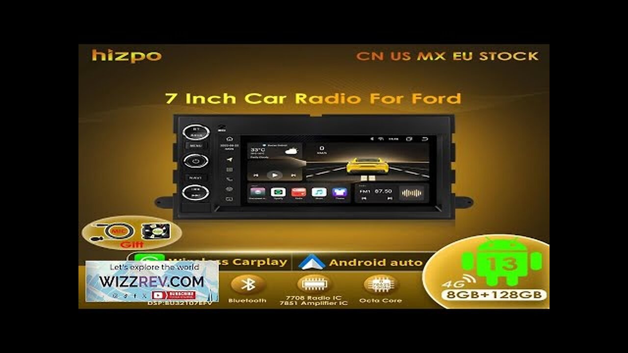 Hizpo Android 13 2 Din GPS Multimedia Player For Ford 500 F150 Review