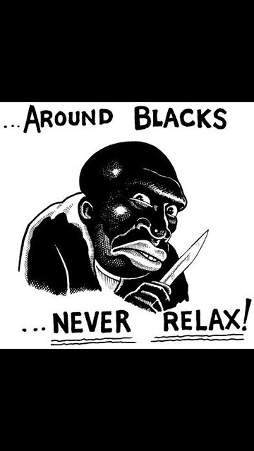 Nigger Scum Pushes White Woman Down the Stairs 🦧🍌🔪🩸