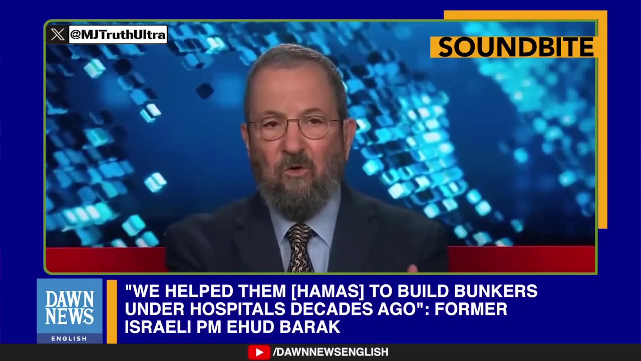 Former Israeli PM Ehud Barak: We helped Hamas build bunkers under hospitals…