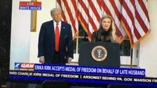 ErikaKirk accepts medal 🏅 of honor for Charlie