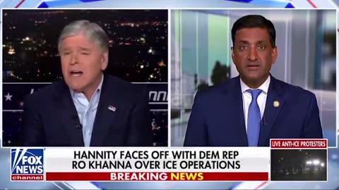 'You Didn't Get Off Your Ass': Sean Hannity, Ro Khanna Clash Over Democrats Standing Against ICE