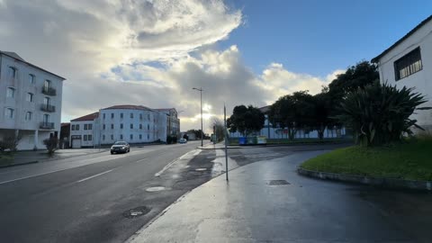 Ponta Delgada Walkingtour on crazy Weather Sunday, Sao Miguel Azores Portugal - 09.02.2025 #weather