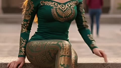 Everyone stopped and stared… would you wear this royal green goddess set? #fashiontrend #goldstyle