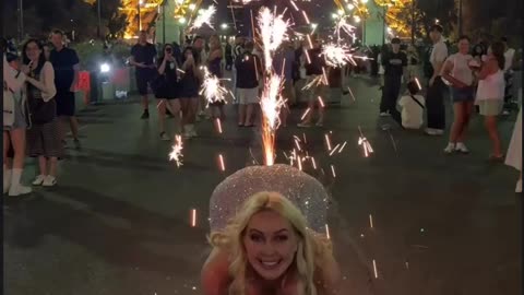 Firecracker fire is coming out from between my thighs.