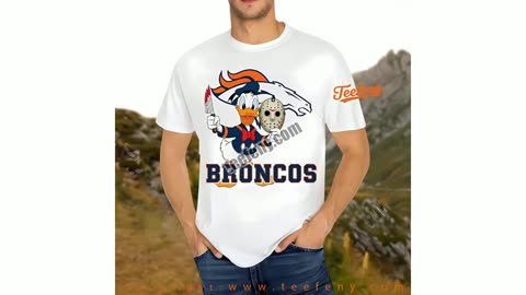 Denver Broncos Donald Duck Jason Mask Halloween Shirt Youth