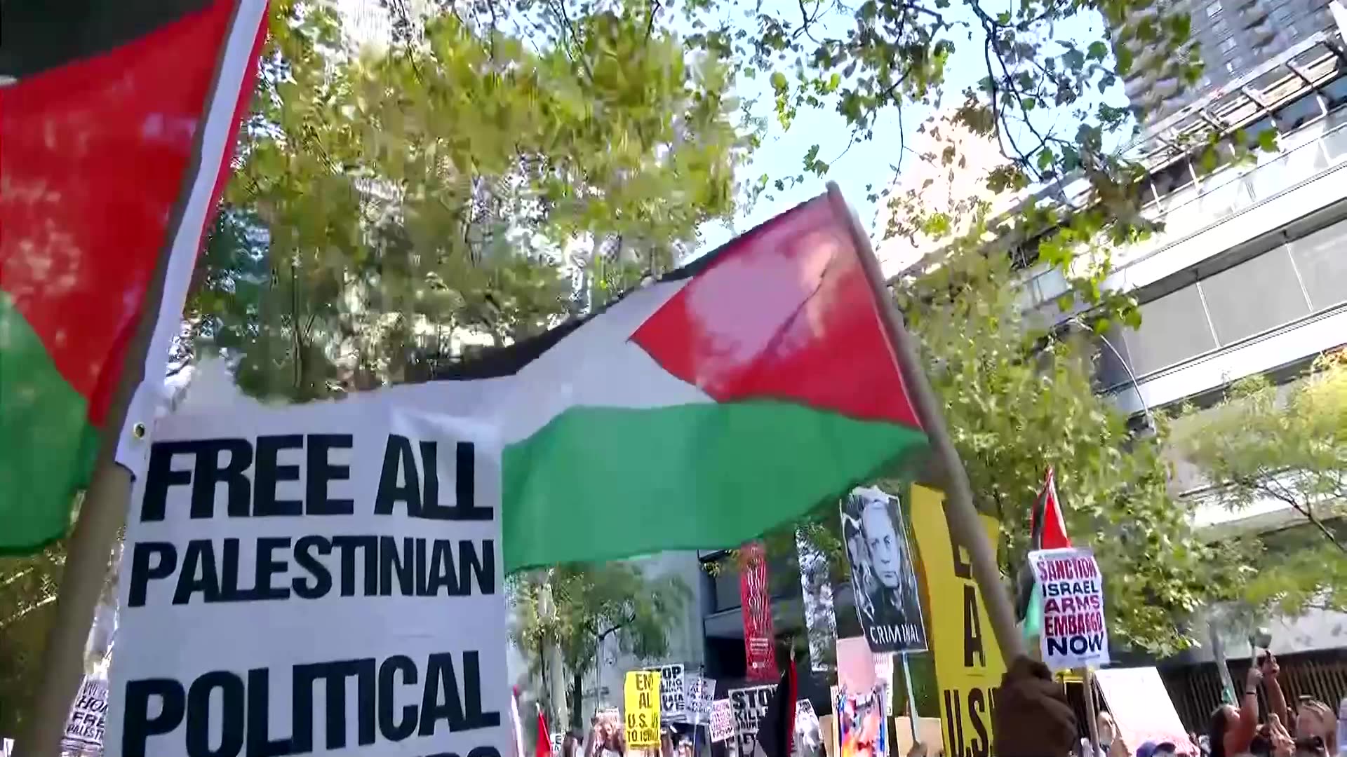Protesters in NYC call for Netanyahu to stop Gaza war