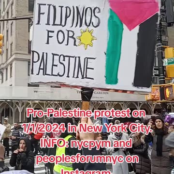 Pro-Palestine protest in New York City on January 1st, 2024.