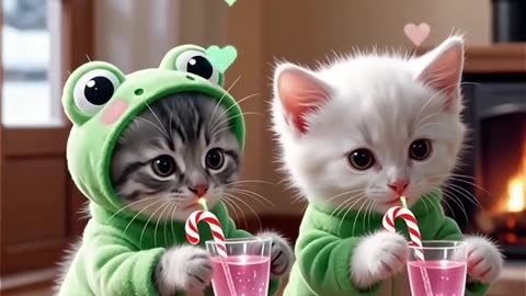 Cozy Kitties Cuddle ☕️💕 #cuteanimal#cat #cute #cats #love #friends