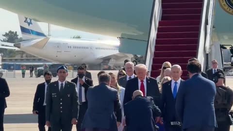 President Trump is greeted by Prime Minister Netanyahu
