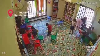 Surveillance cameras recorded a terrifying moment at the “Al-Batoul” nursery as a result of an Israeli JEW raid