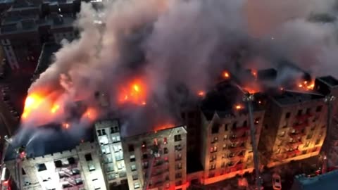 MASSIVE 5-alarm fire rips through Bronx apartment building, leaving 7 injured