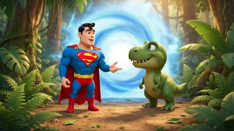 Batman & Superman Kids Adventure 🦖 Dinosaur Story | Superhero Cartoon for Kids