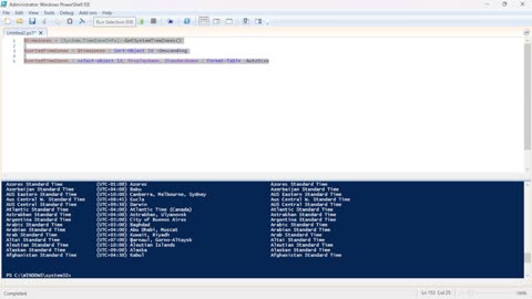 Retrieve and Sort System Time Zones Using PowerShell