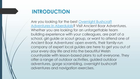 Best Overnight Bushcraft Adventures in Aberdulais