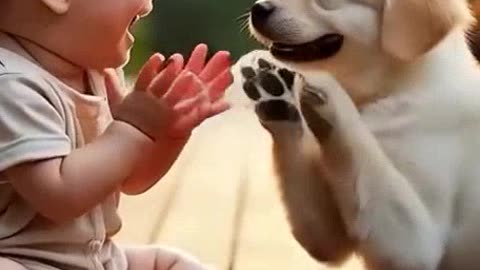 Dog and child game