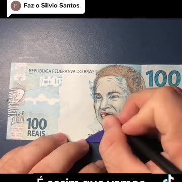 Silvio Santos desenhado na nota de 100