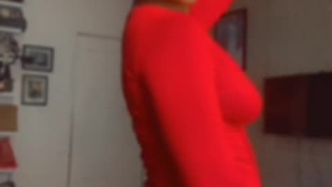 Happy girl on camera.