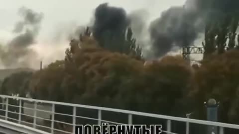 Kremenchuk’s HPP in the daytime following this morning’s missile strikes.