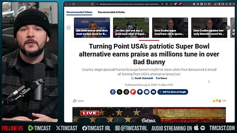 TPUSA Halftime Show SHATTERS RECORDS, Bad Bunny Show ROASTED FOr Being Political | Tim Pool