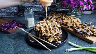 The Best Use for Leftover Rice! Asian Waffles (Gluten Free)