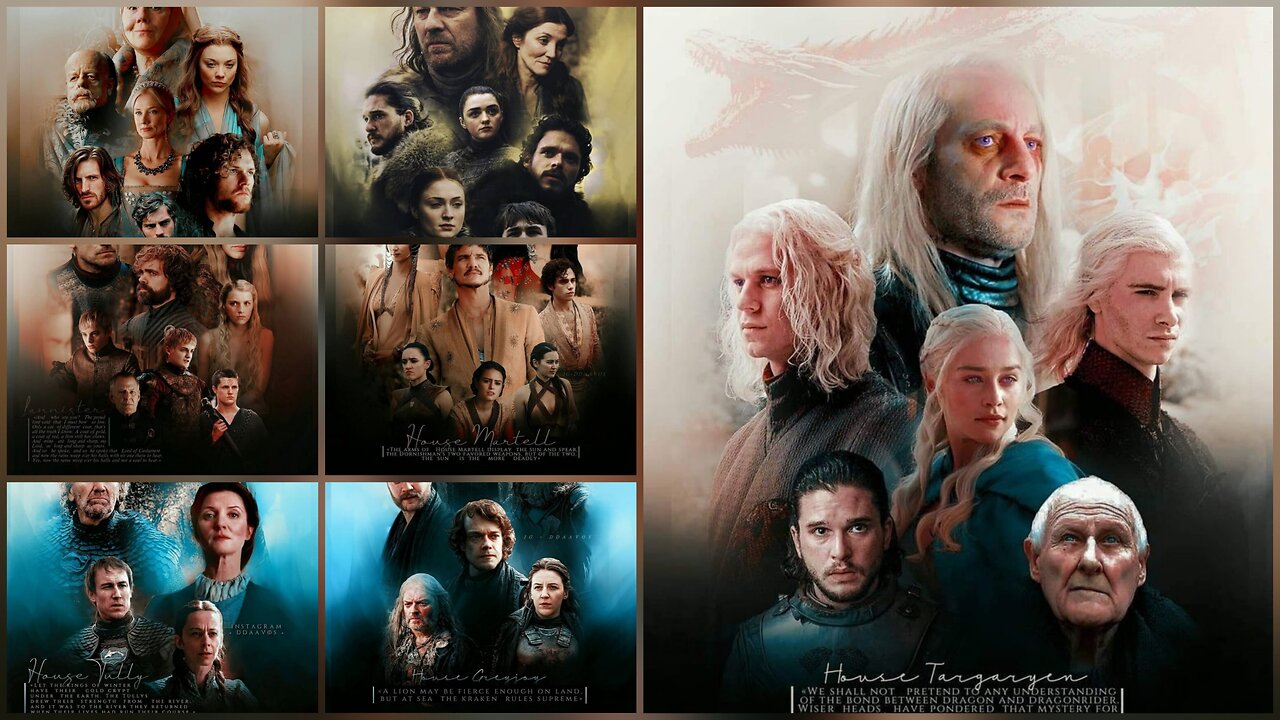Major Families of Game of Thrones #GameOfThrones #GoT #HouseOfTheDragon #Westeros #HBO #FireAndBlood