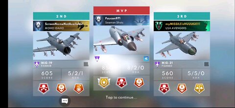 3rd place with my Mig-21, METALSTORM game playing on Samsung S24