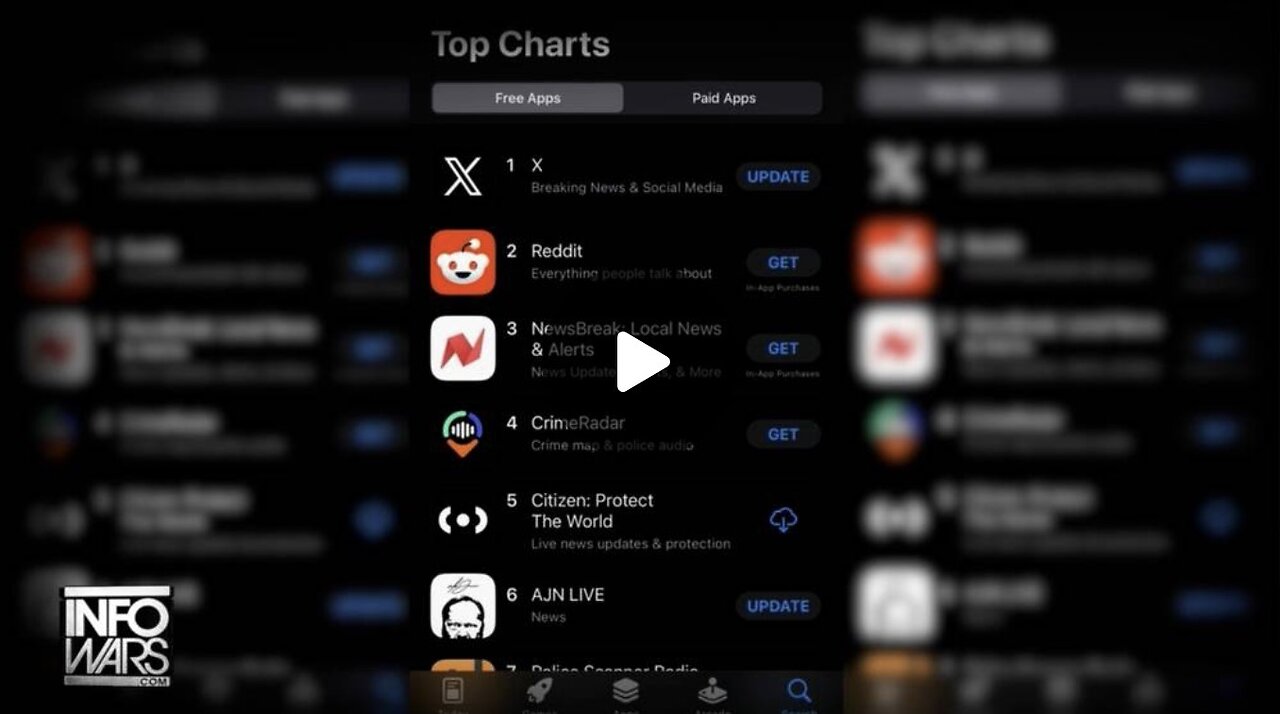 Alex Jones Network App Shoots To #6 In Global News