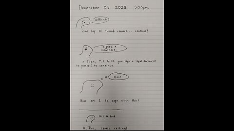 December 07 2025 -- 300pm Thumb difficult time 2nd day