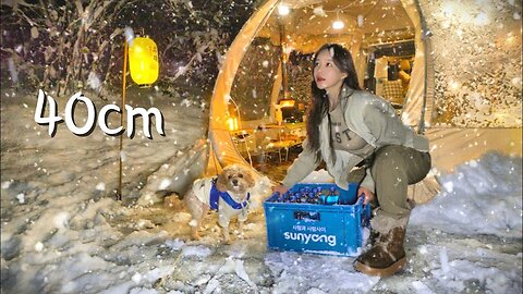 🌨I opened a car stall and invited my friends on a day of the heaviest snowfall ever