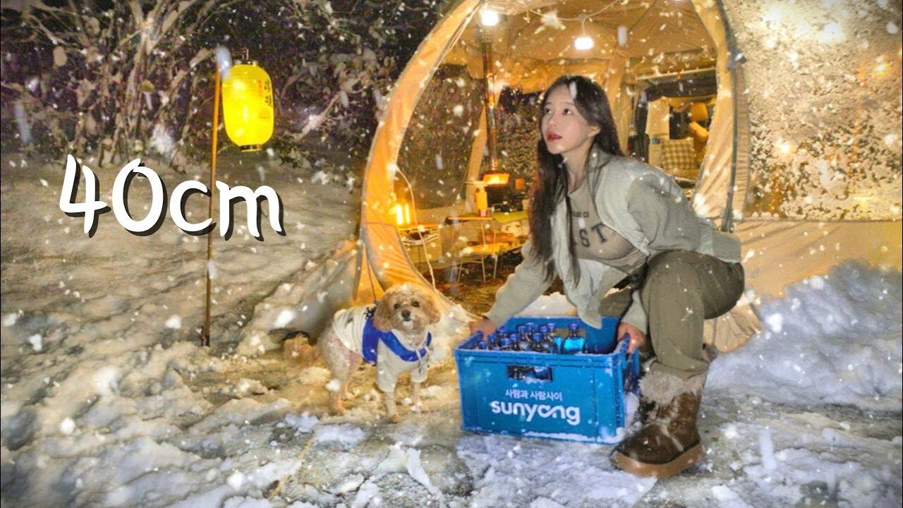 🌨I opened a car stall and invited my friends on a day of the heaviest snowfall ever