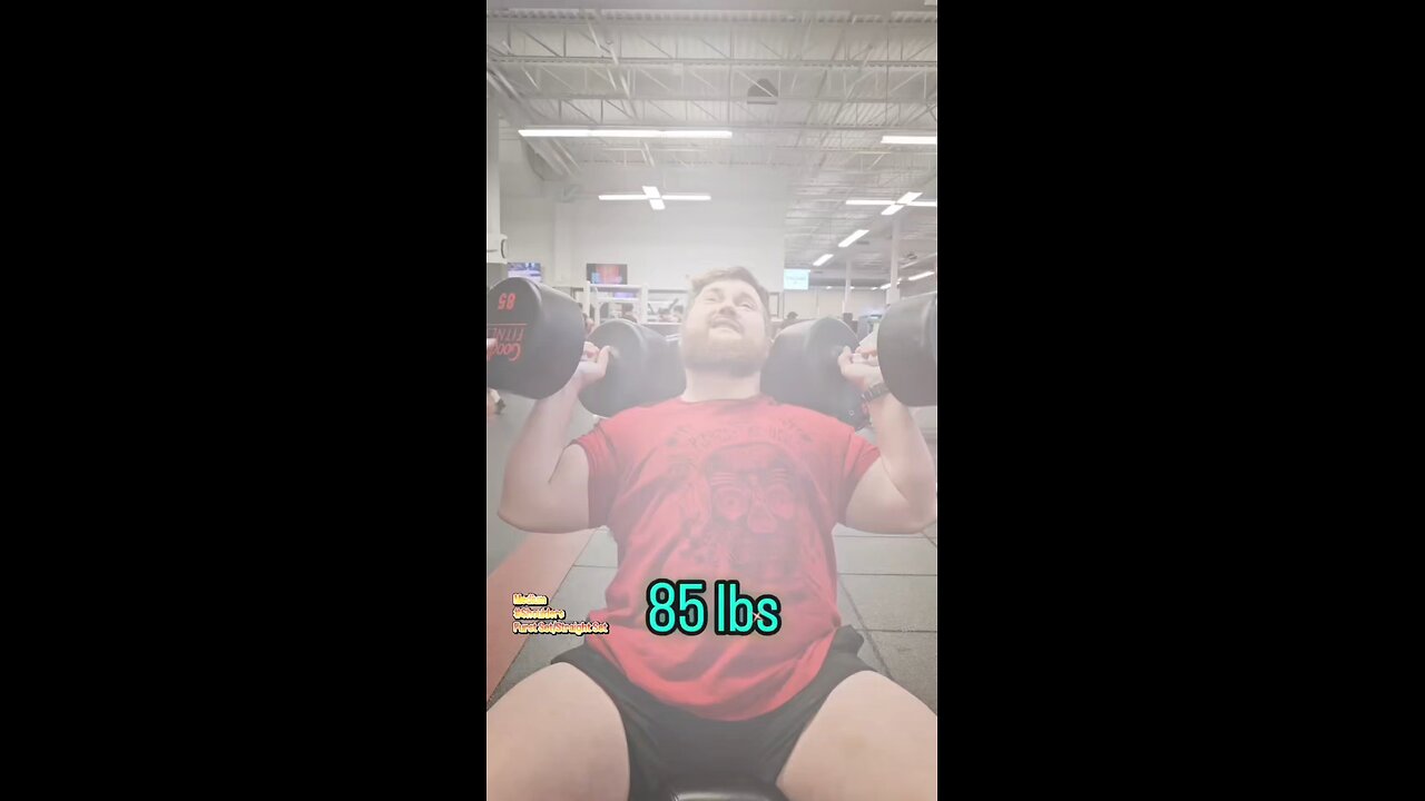 85lbs Seated DB Overhead Press (Medium) | #fitness #shorts #shoulders 💪