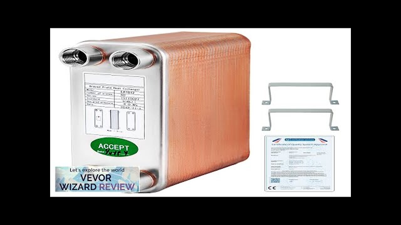 VEVOR Heat Exchanger 3"x7.5" 60 Plates Brazed Plate Heat Exchanger 316L 1/2" Review