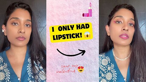 Full face of makeup using ONLY lipstick⁉️💄 *will it work?*.mov