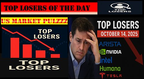 US Market Crash? 🔻 Top Losers Today – Nvidia, Tesla, Intel, Arista, Humana | 14 Oct 2025
