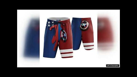 Captain America Shield Red Blue Boardshorts Swim Trunks Review