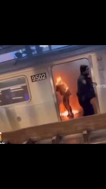 (REMOVED FROM X) Disturbing video: Why cops just walked by burning woman??