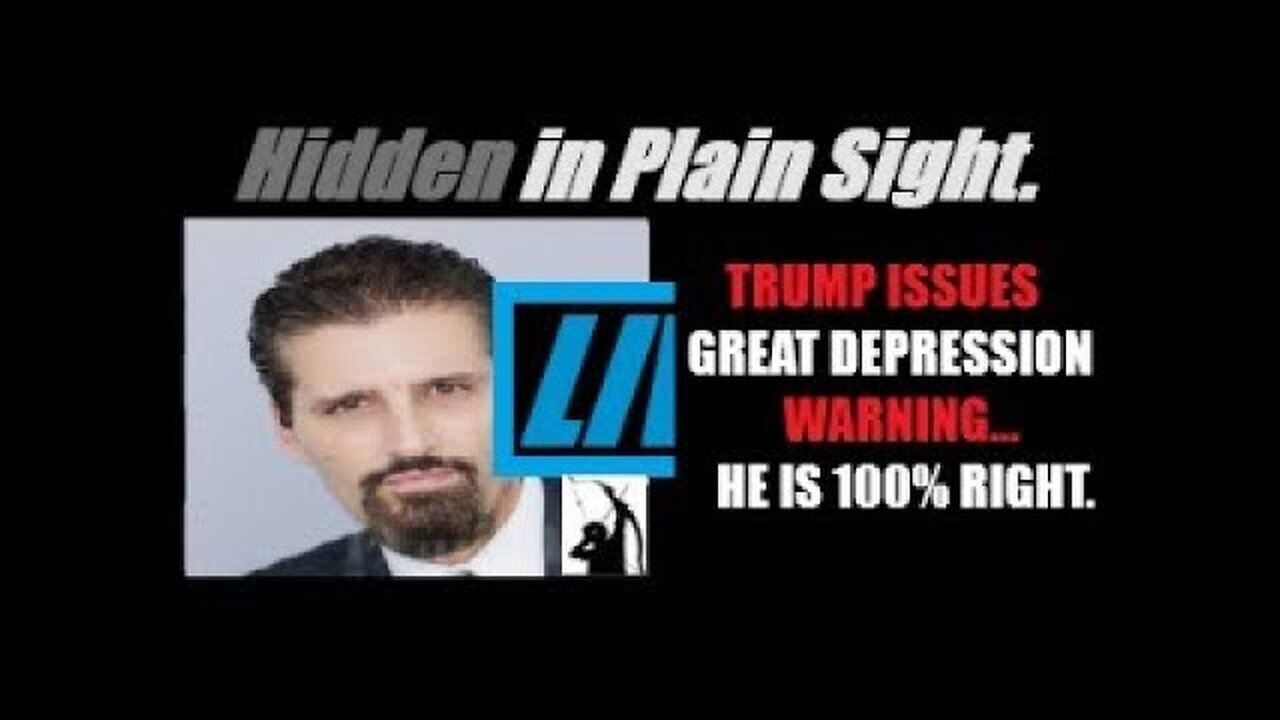 TRUMP ISSUES GREAT DEPRESSION WARNING. He Is 100% RIGHT... Mannarino