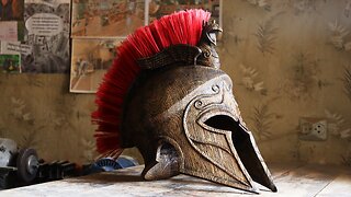 Greek helmet from assassin's creed odyssey. Wood carving