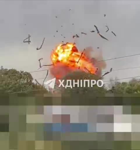 A drone strike in the center of Dnepropetrovsk.