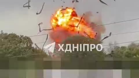 A drone strike in the center of Dnepropetrovsk.
