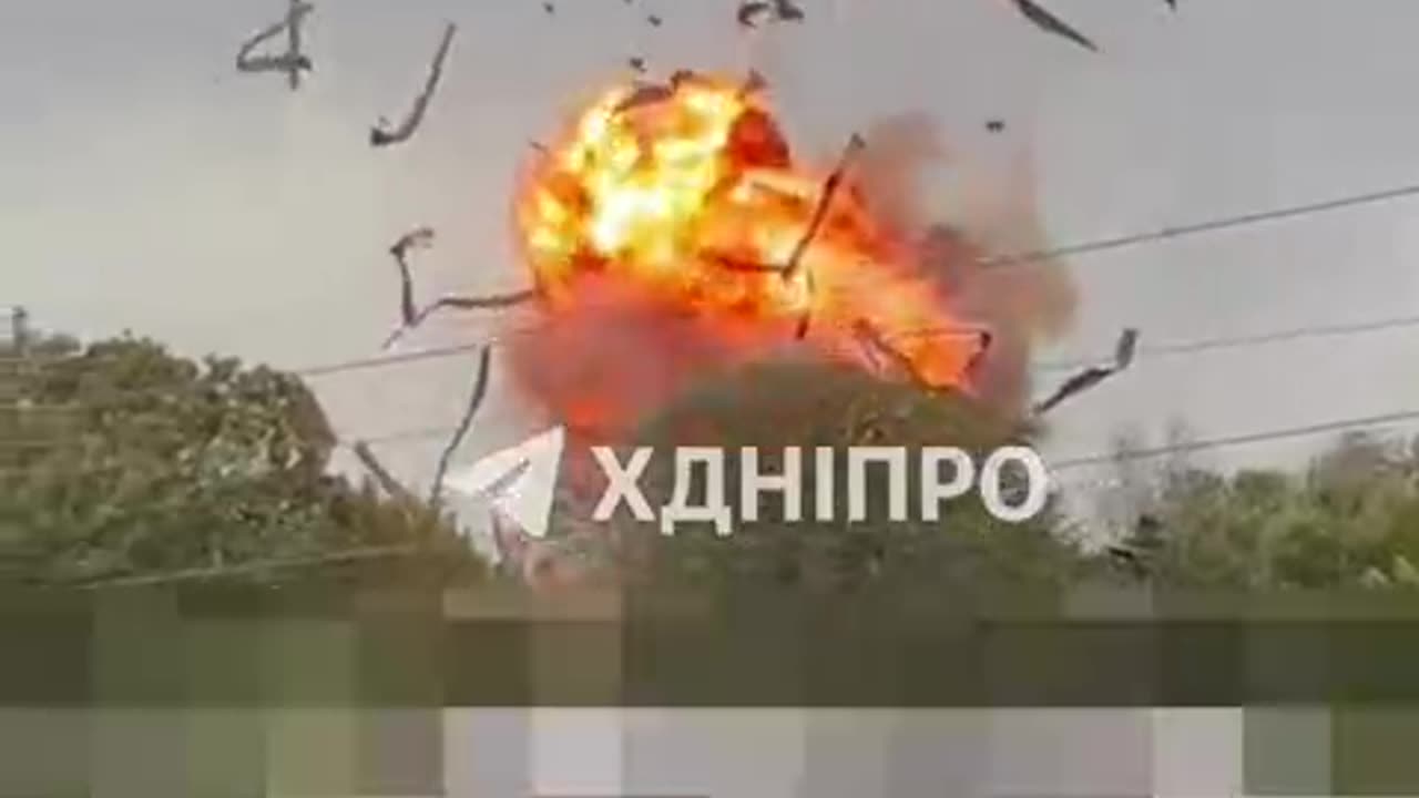 A drone strike in the center of Dnepropetrovsk.