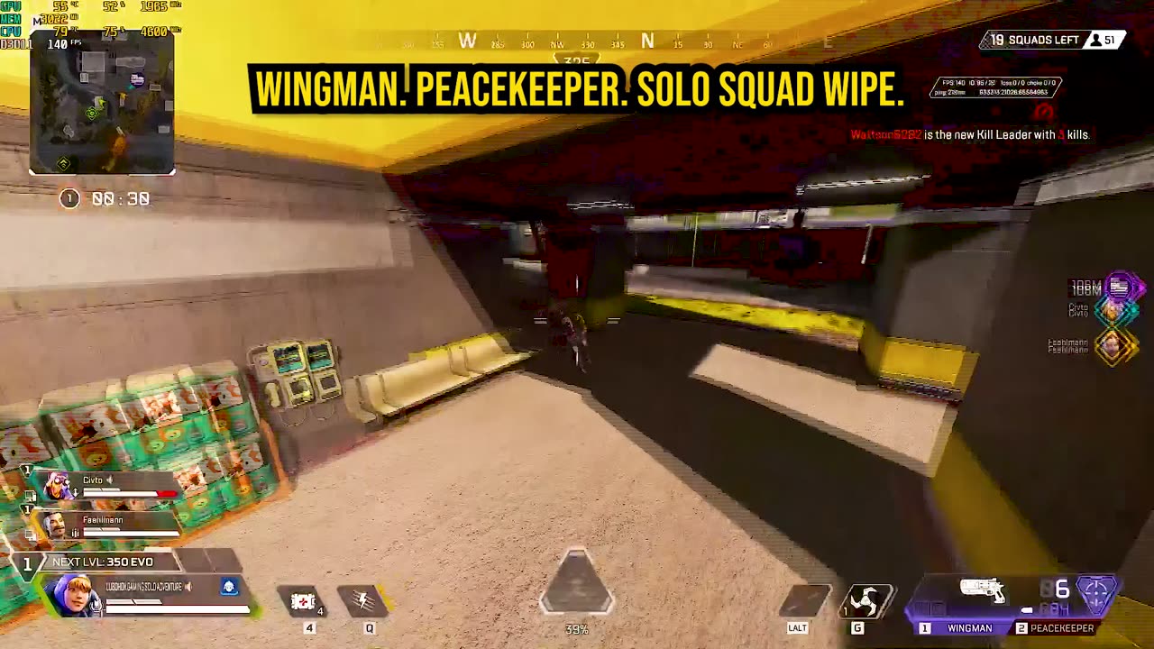 Wattson 1v3 Clutch with Wingman & Peacekeeper | Apex Legends World's Edge Gameplay