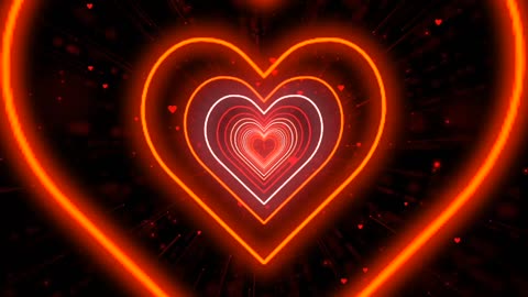 1190. Heart Tunnel Background❤️Red Neon Heart