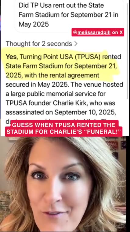 DID TPUSA PREMPTIVELY RENT OUT STATE FARM STADIUM IN ANTICIPATION OF THE FUNERAL FOR CHARLIE KIRK⁉️