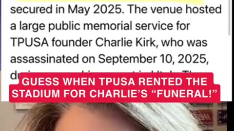 DID TPUSA PREMPTIVELY RENT OUT STATE FARM STADIUM IN ANTICIPATION OF THE FUNERAL FOR CHARLIE KIRK⁉️