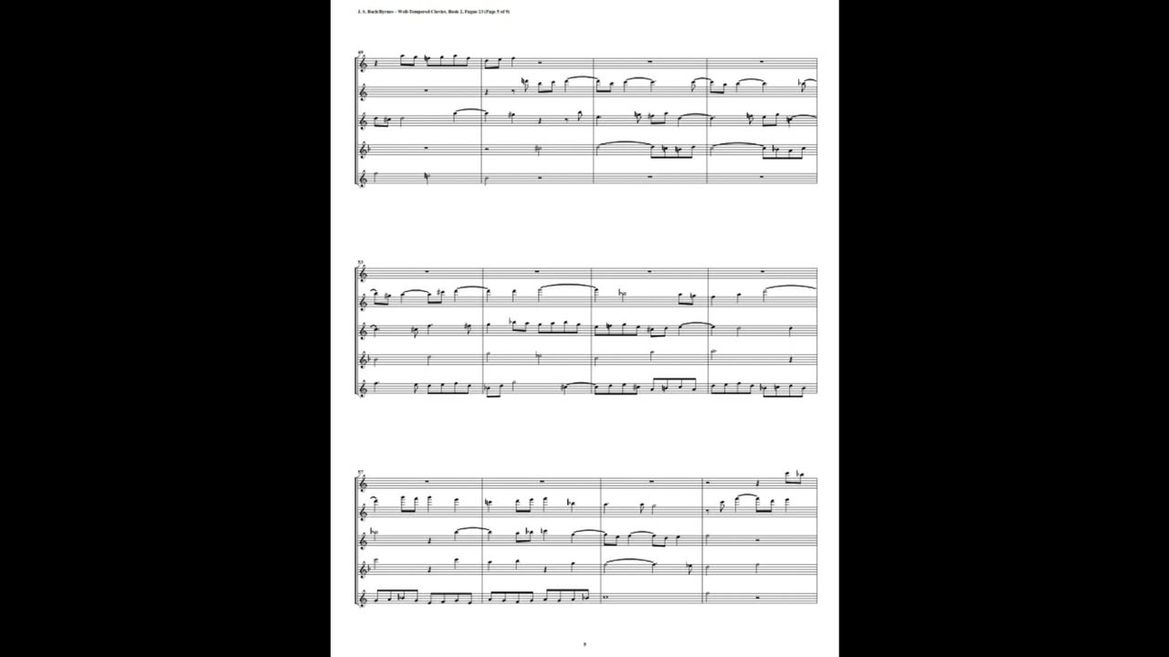 J.S. Bach - Well-Tempered Clavier: Part 2 - Fugue 23 (Flute Quintet)