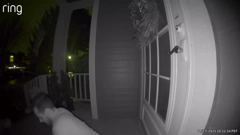 Dad Fetching Blanket Wipes Out On Porch